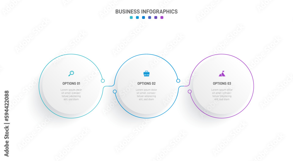 Poster timeline infographic with infochart. modern presentation template with 3 spets for business process.