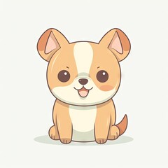 Fototapeta na wymiar Cute Dog Illustration - Clipart for Invitations and Scrapbooking - Generative AI