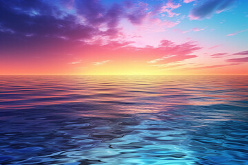 Fototapeta na wymiar Beautiful sunset over the sea, Generative AI