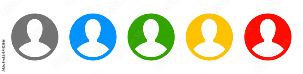 Poster set user avatar icon, button, profile symbol, flat person icon - stock vector 10 eps.