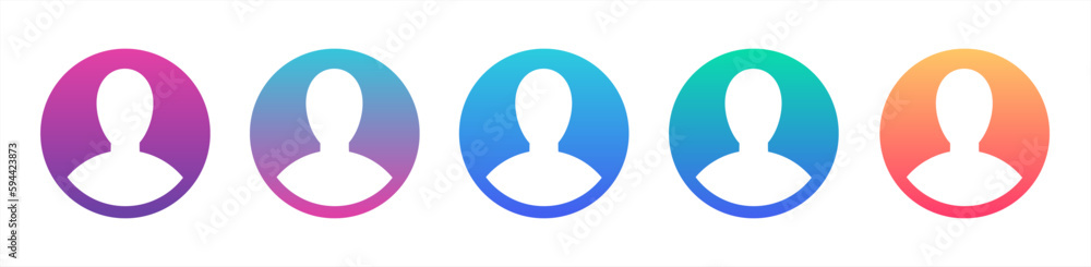 Poster user account ui web button. ui elements. user vector icons on trendy gradients for web, mobile and user interface design, vector.