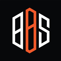 Creative polygonal shaped business logo with bbs initial letters