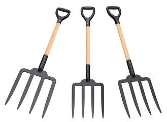Set of garden tools and supplies for gardener and flower pots in garden