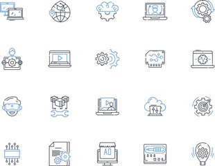 Internet Portal line icons collection. Gateway, Platform, Access, Connection, Hub, Nerk, Homepage vector and linear illustration. Link,Interface,Directory outline signs set