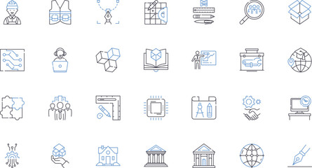 Genuine craftsmanship line icons collection. Artistry, Skill, Talent, Mastery, Precision, Perfection, Technique vector and linear illustration. Expertise,Handiwork,Craft outline signs set