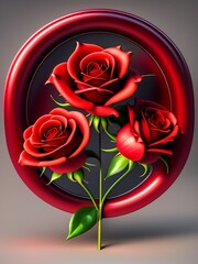 red rose and heart - by-AI
