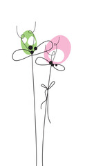 Greeting card with flowers