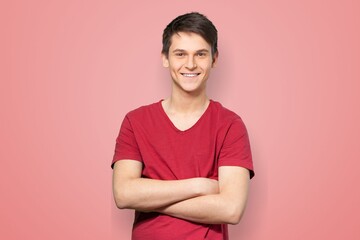 Fototapeta premium Confident young happy man posing