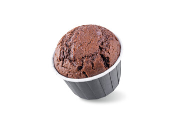 Fresh chocolate muffins on a white isolated background