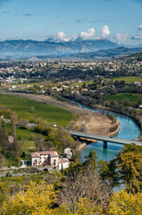 Naklejka premium Durance River View from Sisteron Citadel, France