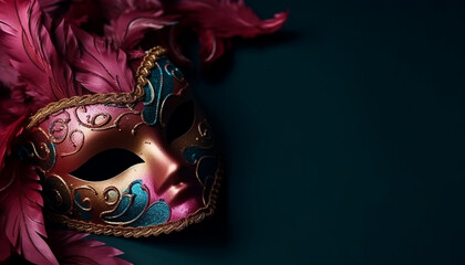 Ornate masquerade mask brings elegance to celebration generated by AI
