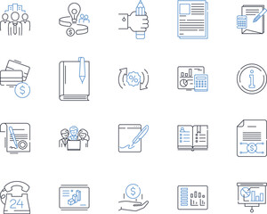 Investment portfolio line icons collection. diversification, allocation, risk, growth, value, income, liquidity vector and linear illustration. performance,rebalancing,opportunity outline signs set