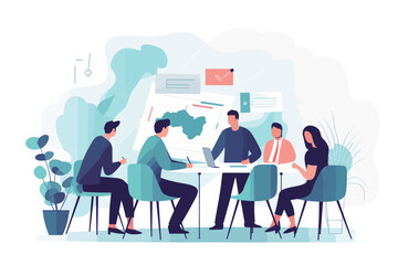 Business people in a meeting. Illustration