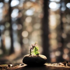 plant on the rocks