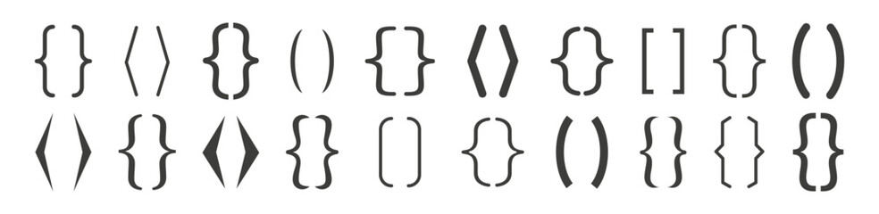 Fototapeta premium Bracket icon set. Text brackets collection. Curly brace set. Vector illustration.