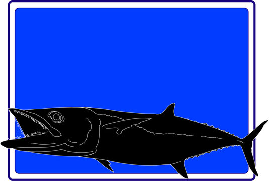 recommend clip art: King Mackerel silhouette framed and ready