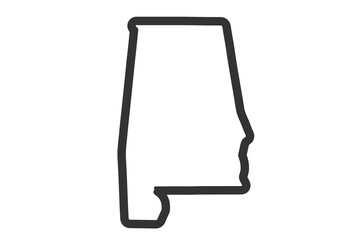 Alabama outline symbol. US state map. Vector illustration