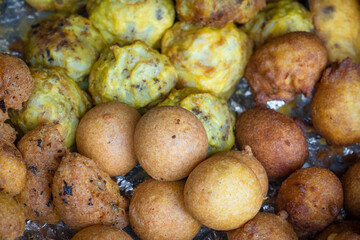 Traditional Colombian fried street gastronomy