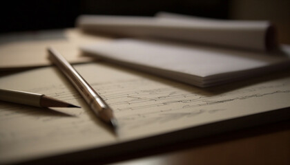 Fototapeta premium Pen on paper, a tool for success generated by AI