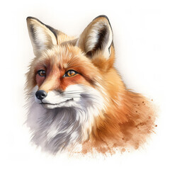 Red Fox Portrait | Wildlife Watercolour Illustration