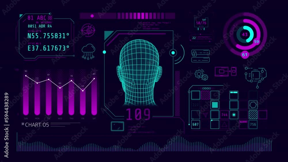 Canvas Prints infographics about cloud technologies animated on the alpha channel.