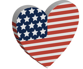Obraz premium american flag heart