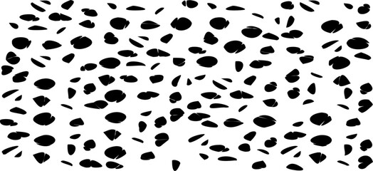 Small uneven spots and particles of debris. Abstract vector texture. Distressed uneven background. Grunge texture overlay with fine grains isolated on white background. Vector illustration. EPS10.