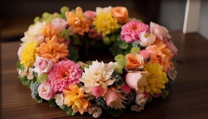 Obraz na płótnie Canvas Fresh daisies, pink petals perfect birthday gift generated by AI