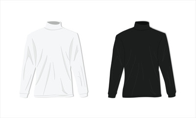 illustration of a black and white High Neck Undershirt shirt vector