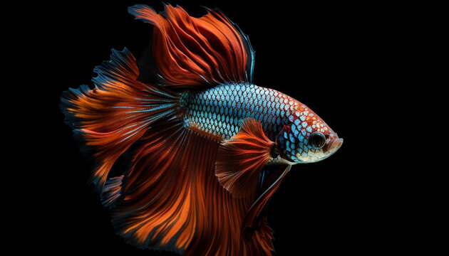 Aggression ignited beauty in siamese fighting fish generated by AI