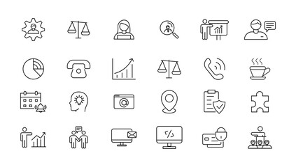  Headhunting icon set. Recruitment icon set Included the icons as Job Interview, Career Path, Resume, Job hiring, Candidate and Human resource icons. Vector illustration.