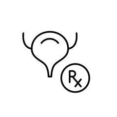Bladder disease prescription drug. Urinary tract infection. Pixel perfect, editable stroke icon