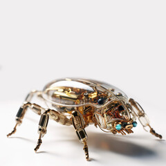 Insect Cyborg Circuit Gold Boards Transparent Clear Plastic Generative AI