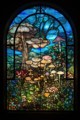 Fantasy Stained Glass Window, AI
