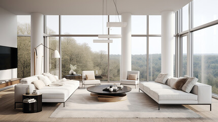 Interior design of cozy living room. Generative Ai
