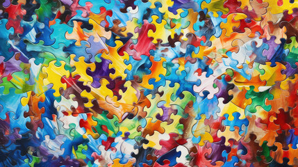 Obraz premium Illustrative Darstellung von Puzzleteilen (Generative AI)