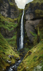 Obraz premium Waterfall, AI