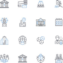 Nerk framework line icons collection. Scalable, Modular, Lightweight, Flexible, Predictable, Efficient, Composable vector and linear illustration. Robust,Maintainable,Versatile outline signs set