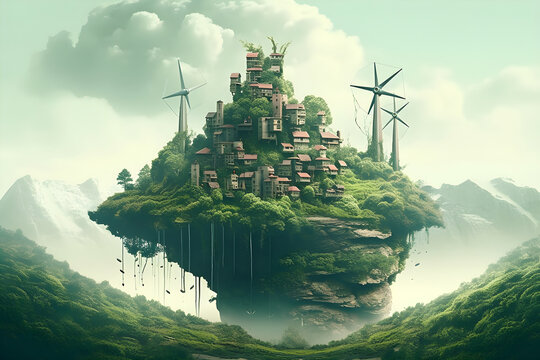 Gr&uuml;ne schwebenede Insel