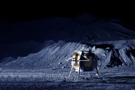 The base is on the surface of the moon. Elements of this image furnished NASA.