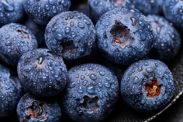 detalle de arándanos frescos 
