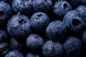 detalle de arándanos frescos 