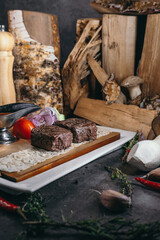 grilled meat with vegetables
