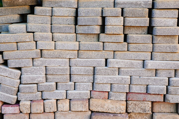 stacked Paving slabs made of bricks 