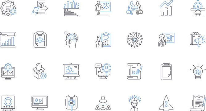 Plotting and scheming line icons collection. Machination, Strategy, Deception, Intrigue, Conspiracy, Manipulation, Devise vector and linear illustration. Plan,Wile,Tactic outline signs set