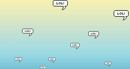 Naklejka premium Image of lol text in speech bubbles