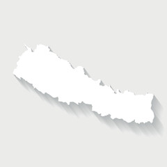 Simple white Nepal map on gray background, vector, illustration, eps 10 file