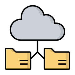 Cloud Storage Line Color Icon