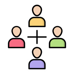 Business Team Line Color Icon