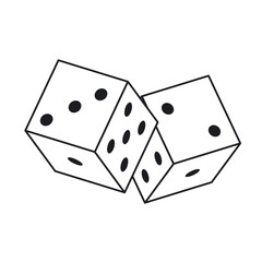 Isolated pair of dices Casino Icon Vector